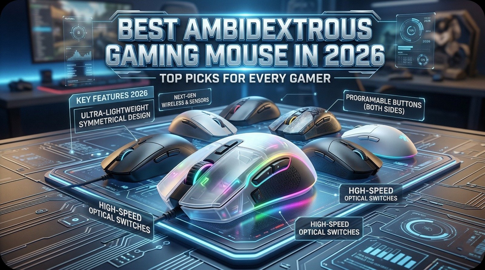 Best ambidextrous gaming mouse with symmetrical design for left and right-handed gamers in 2026