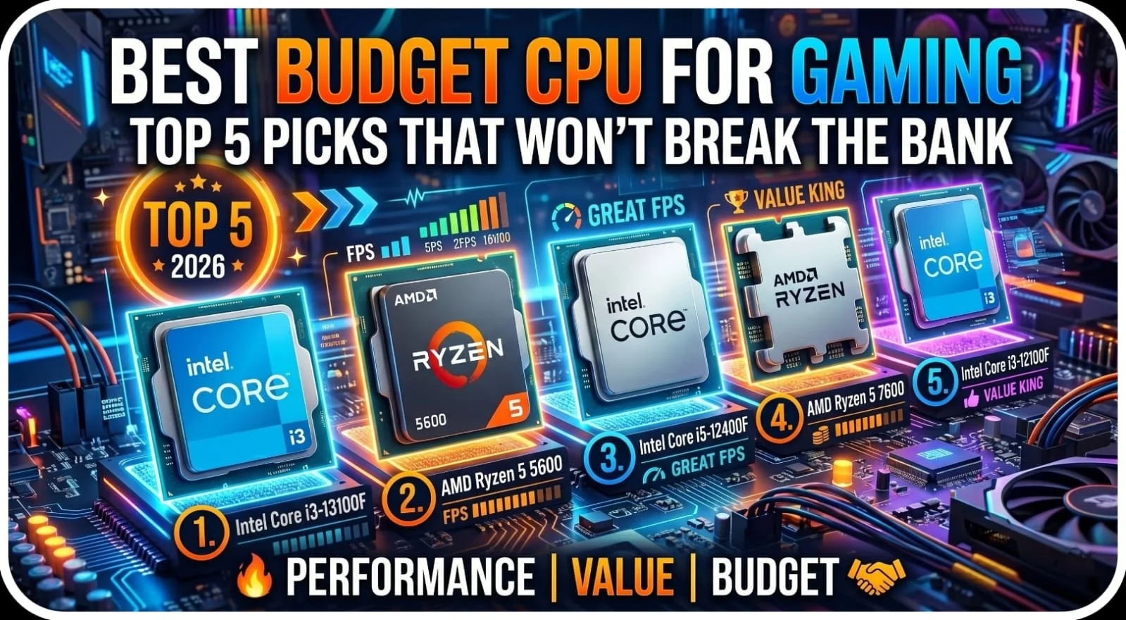 Best budget CPU for gaming 2026 high performance affordable processor for smooth FPS gaming