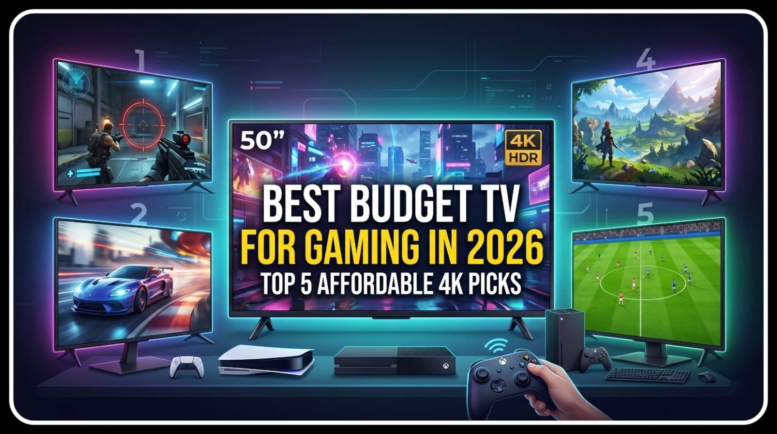 Best budget gaming TV 2026 with low input lag 4K HDR and high refresh rate for smooth gameplay