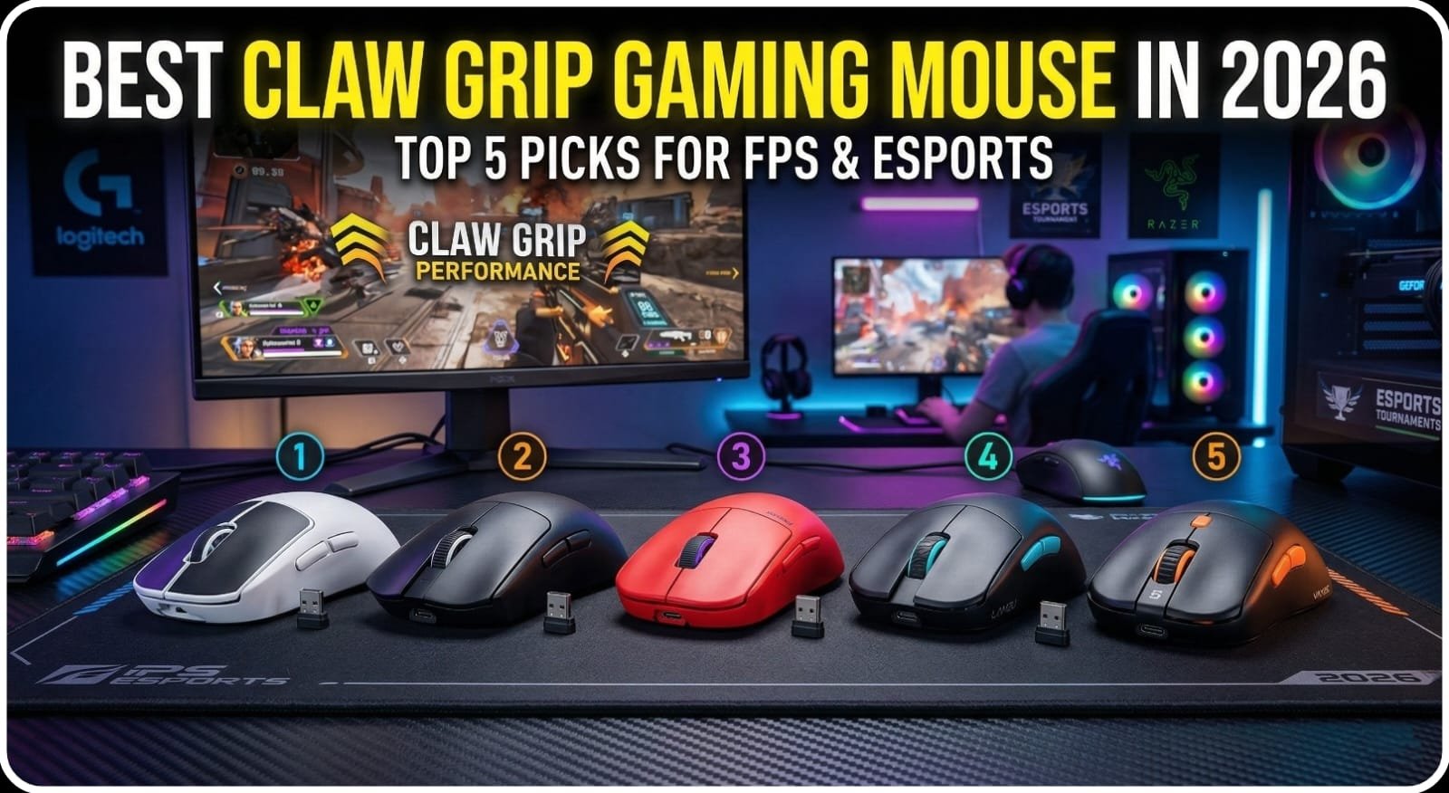 Best claw grip gaming mouse with ergonomic design for precision gaming
