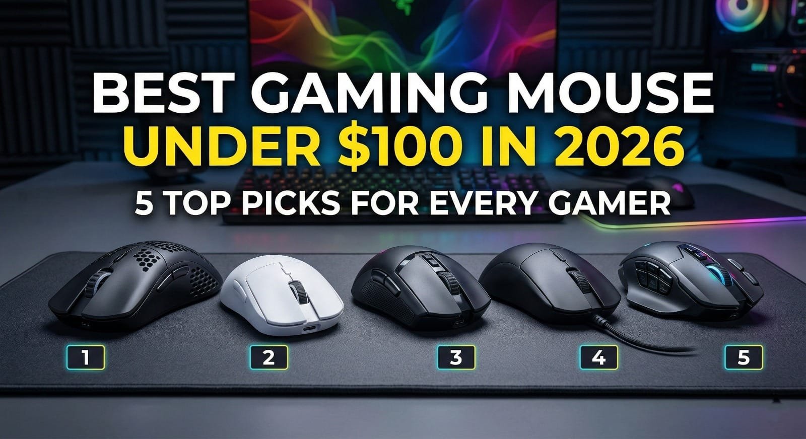 Best gaming mouse under $100 with RGB lighting and high DPI for competitive gaming performance