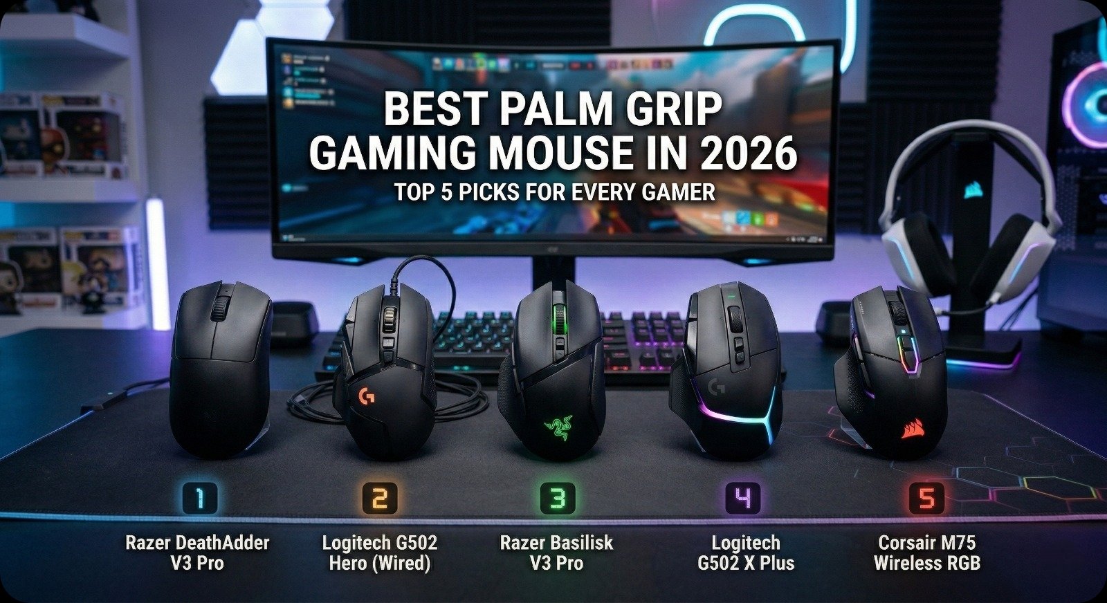 Best Palm Grip Gaming Mouse with ergonomic design for comfortable and precise gaming