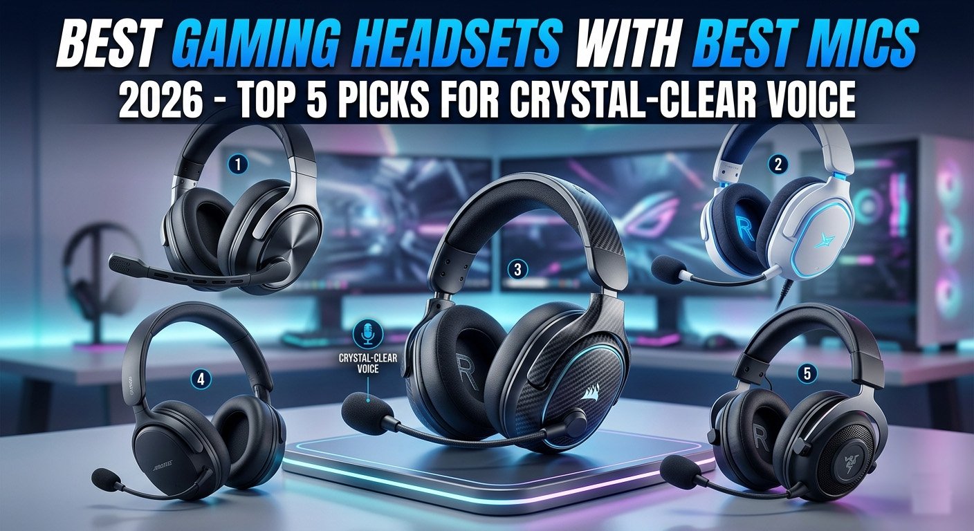 Best gaming headset with best mic in 2026 featuring crystal clear voice quality noise cancellation and immersive gaming audio