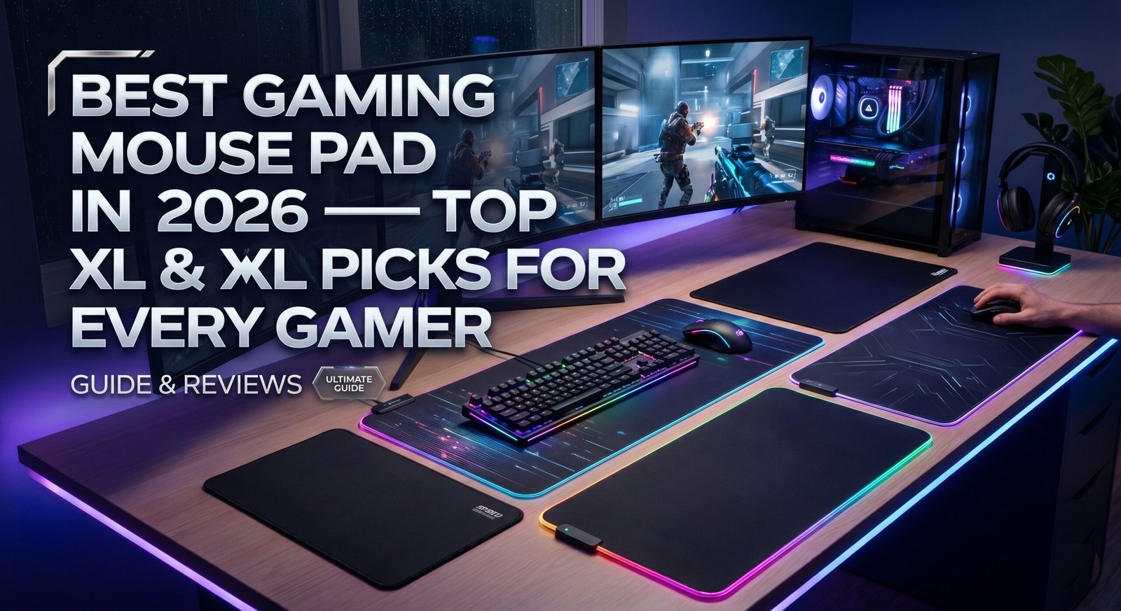 Best gaming mouse pad in 2026 featuring XL and XXL sizes smooth surface precise tracking and non-slip base for gamers