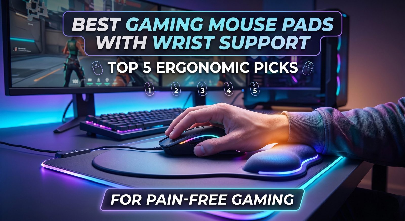 Best gaming mouse pad with wrist support featuring ergonomic design comfortable cushioning and smooth tracking surface