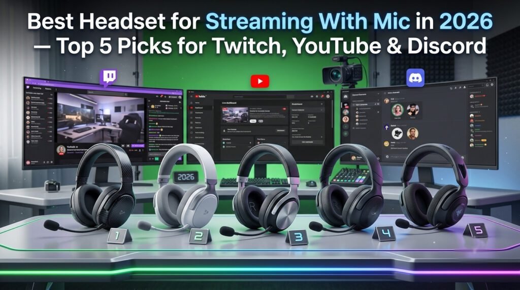 Best headset for streaming with high-quality microphone, clear audio, comfortable design, and noise reduction for Twitch, YouTube, and Discord