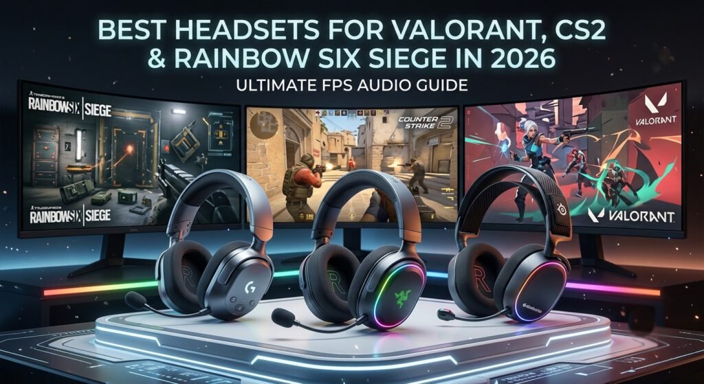 Best gaming headsets for Valorant, CS2, and Rainbow Six Siege with precise positional audio, clear microphones, and comfortable design