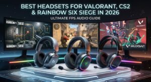 Best gaming headsets for Valorant, CS2, and Rainbow Six Siege with precise positional audio, clear microphones, and comfortable design
