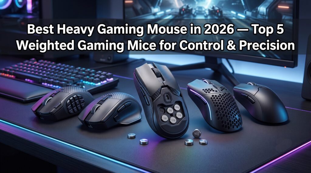 Best heavy gaming mouse with adjustable weights, ergonomic design, and high-precision sensor for better control and accuracy