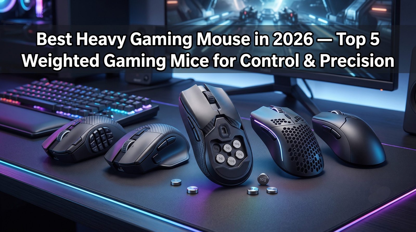Best heavy gaming mouse with adjustable weights, ergonomic design, and high-precision sensor for better control and accuracy