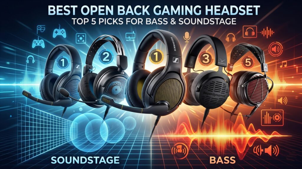 Best open back gaming headset in 2026 with wide soundstage powerful bass and immersive audio for competitive gaming