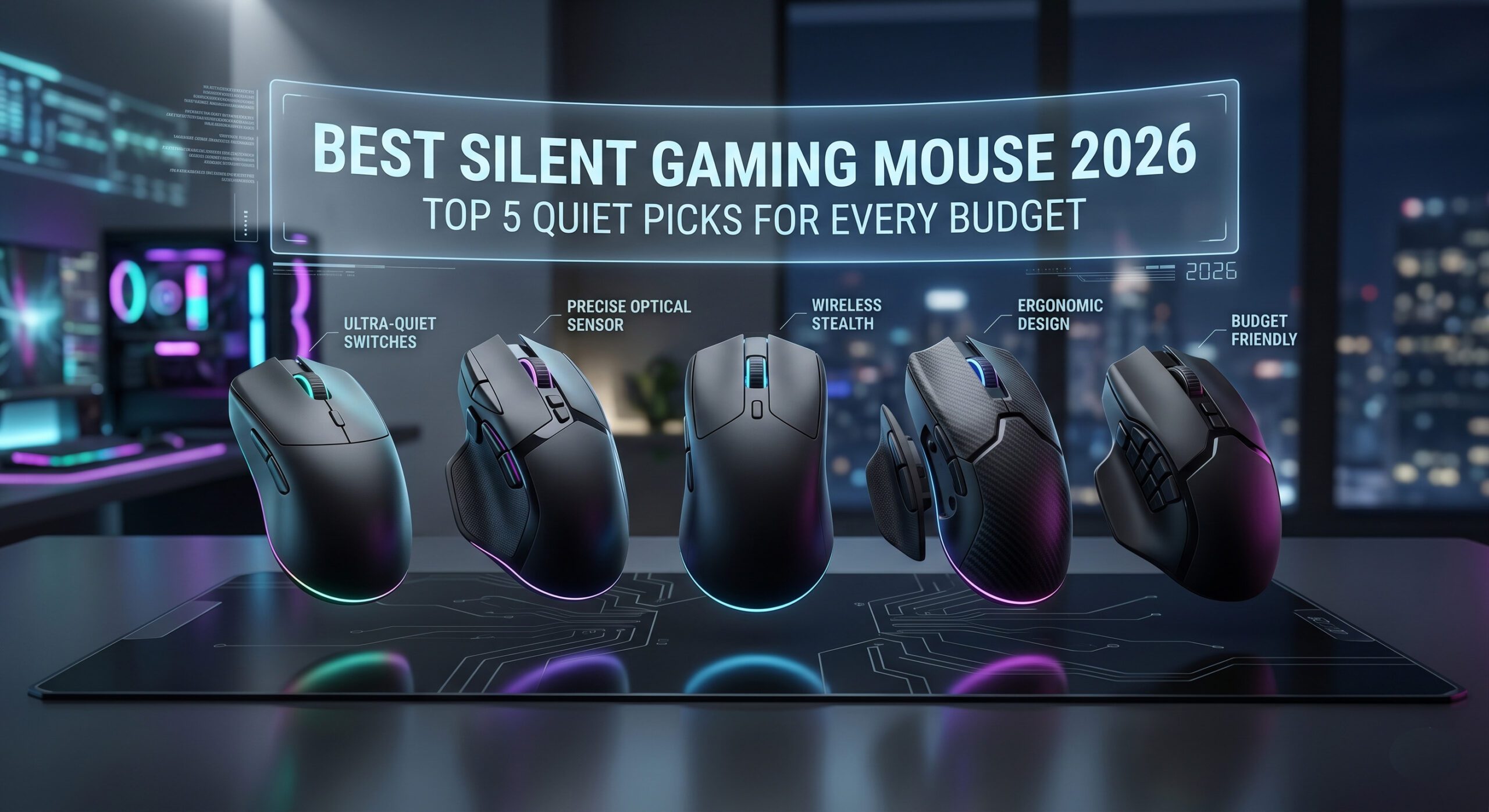 Best silent gaming mouse with quiet clicks precise sensor and comfortable design for gaming and everyday use