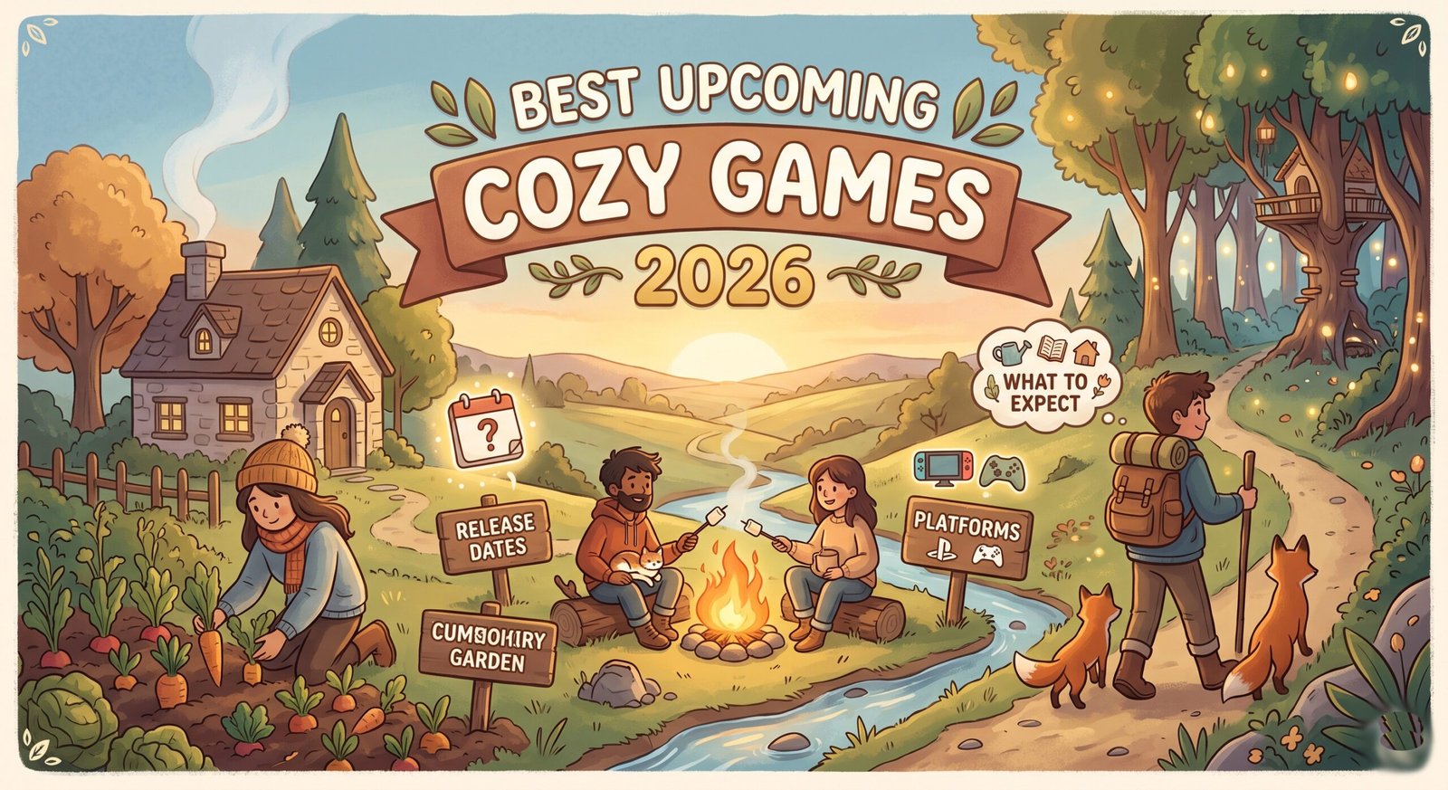 Best upcoming cozy games with relaxing gameplay, charming worlds, and new releases for PC, Nintendo Switch, PlayStation, and Xbox