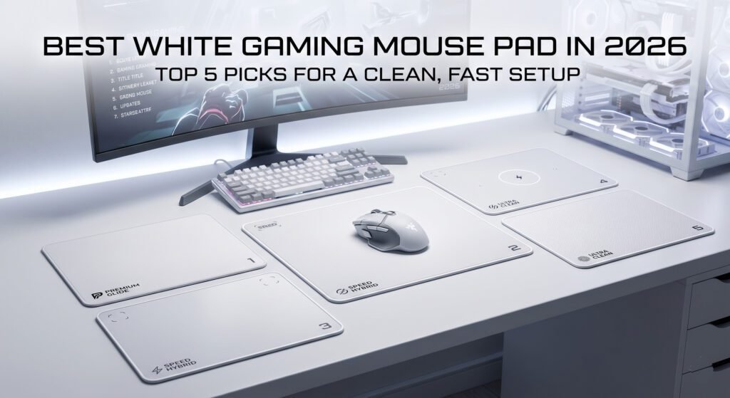 Best white gaming mouse pad in 2026 with smooth tracking surface clean aesthetic and non-slip rubber base