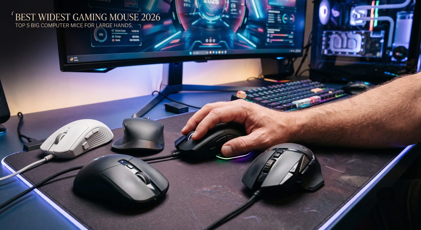 Best widest gaming mouse for large hands with ergonomic design, high-precision sensor, and comfortable grip for long gaming sessions