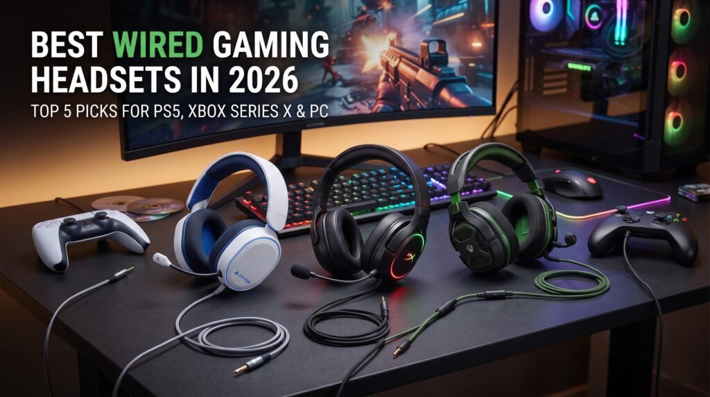 Best wired gaming headset for PS5, Xbox Series X, and PC with clear audio, quality microphone, and comfortable design