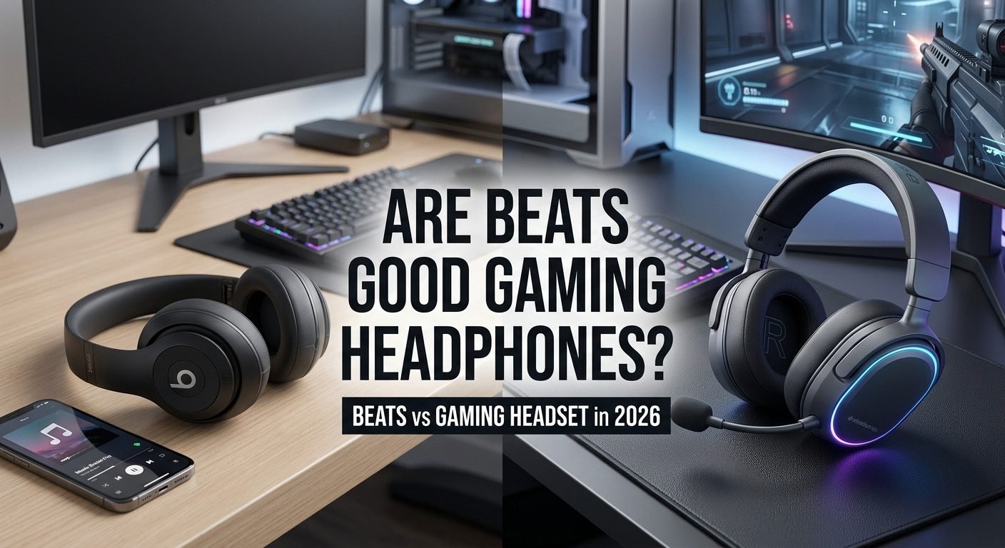 Beats headphones compared with a dedicated gaming headset for gaming performance, audio quality, microphone, and comfort on PC and consoles
