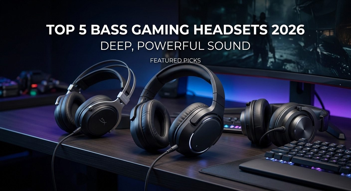 Best bass gaming headset with powerful low-end sound, comfortable over-ear design, detachable microphone, and immersive audio for PC and console gaming