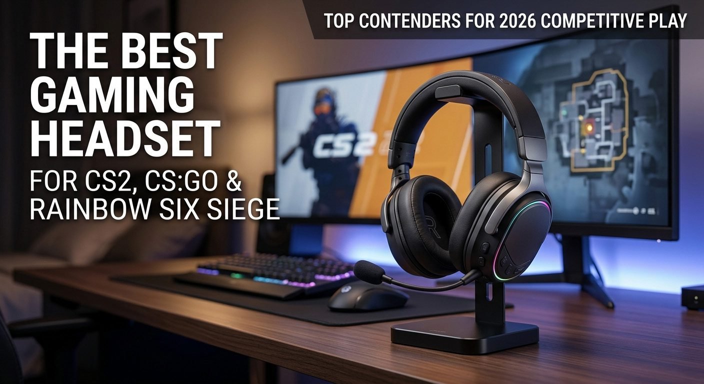 Best gaming headset for CS2, CS:GO, and Rainbow Six Siege with accurate positional audio, clear microphone, and comfortable over-ear design