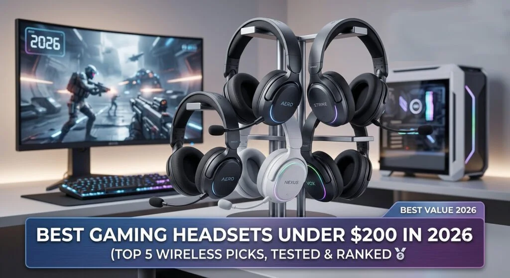 Best wireless gaming headsets under $200 with low-latency audio, clear microphones, long battery life, and comfortable over-ear designs for PC and consoles