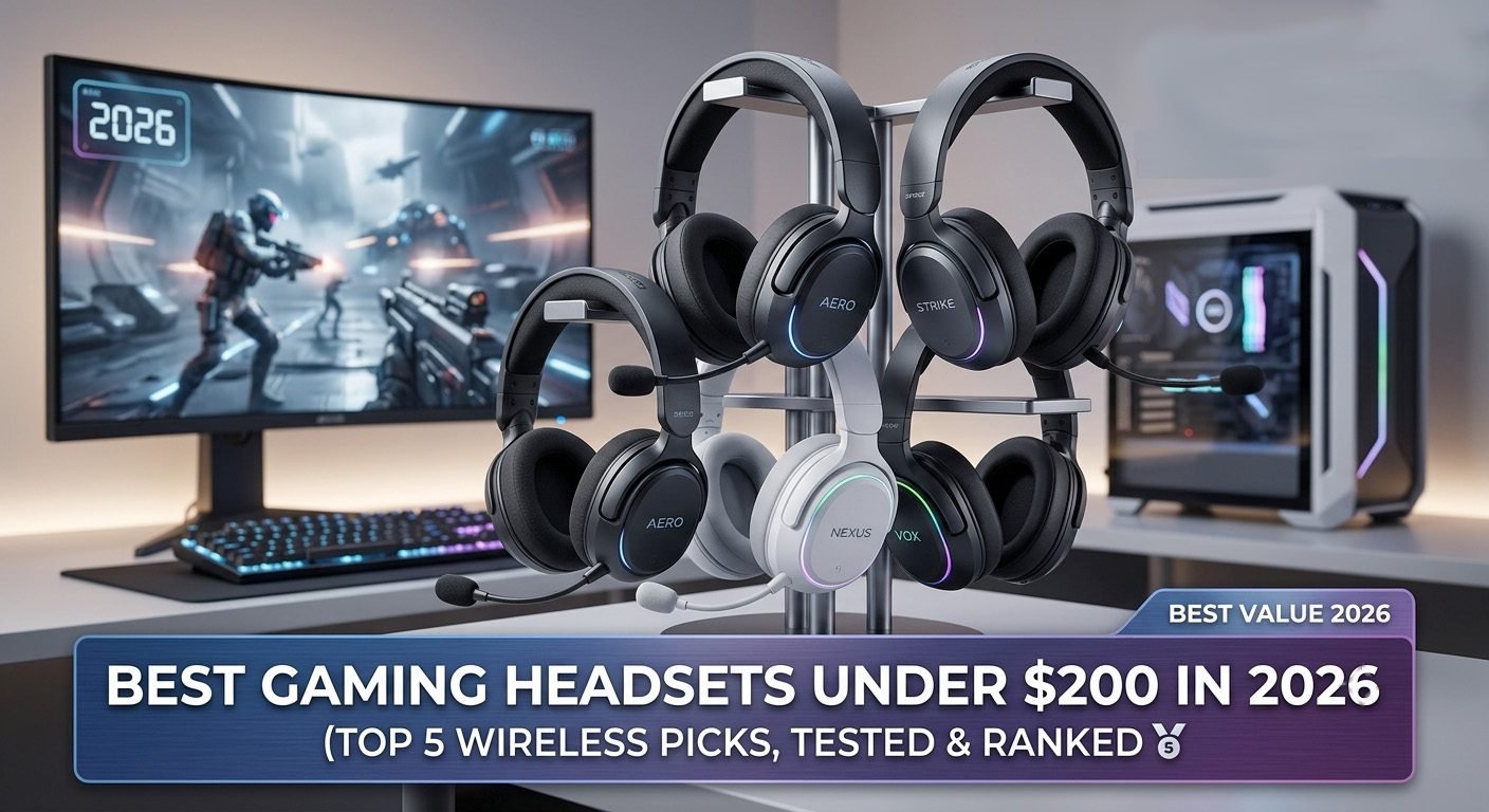 Best wireless gaming headsets under $200 with low-latency audio, clear microphones, long battery life, and comfortable over-ear designs for PC and consoles