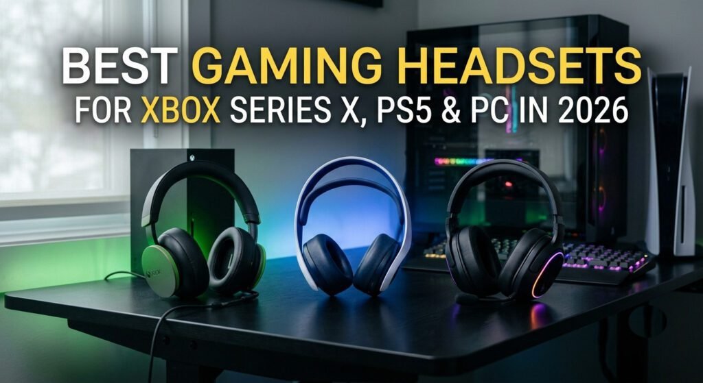 Best gaming headsets for Xbox Series X, PS5, and PC featuring wireless connectivity, clear microphones, immersive sound, and comfortable over-ear designs