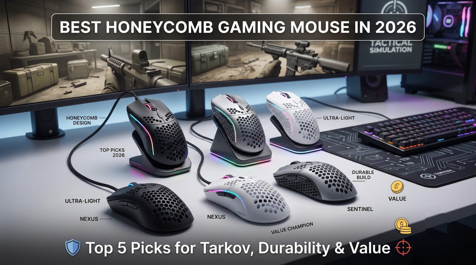 Best Mouse DPI For Gaming In 2026 Best Honeycomb Gaming Mouse In 2026 -- Top 5 Picks For Tarkov Durability Value 2048x1143 