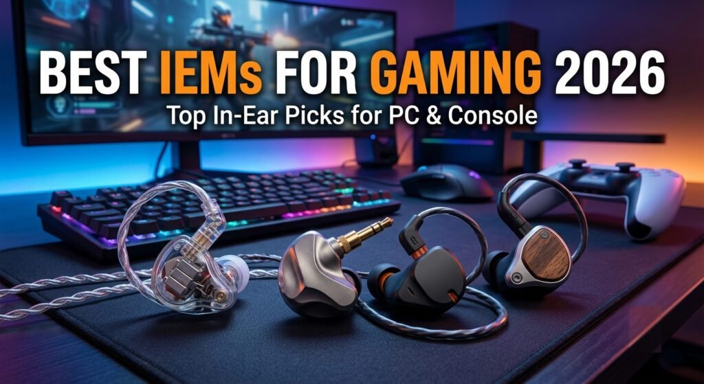 Best IEM headphones for gaming with accurate positional audio, clear footsteps, detachable cable, and comfortable in-ear design for PC and consoles