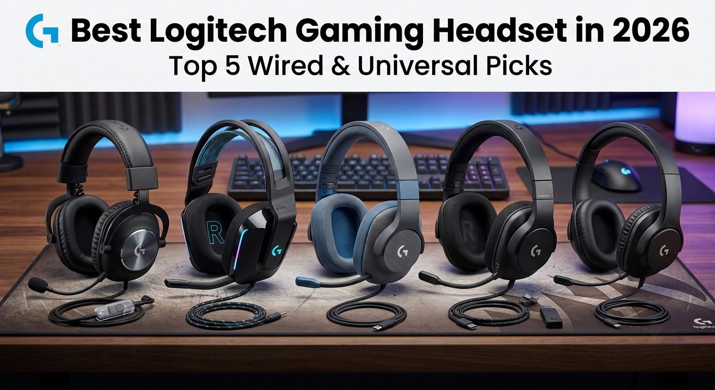 Best Logitech gaming headset with wired and universal compatibility, clear microphone, comfortable over-ear design, and immersive gaming audio for PC and consoles