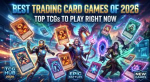 Best trading card games featuring Pokémon, Magic The Gathering, One Piece, Disney Lorcana, and Yu-Gi-Oh! with competitive and collectible cards