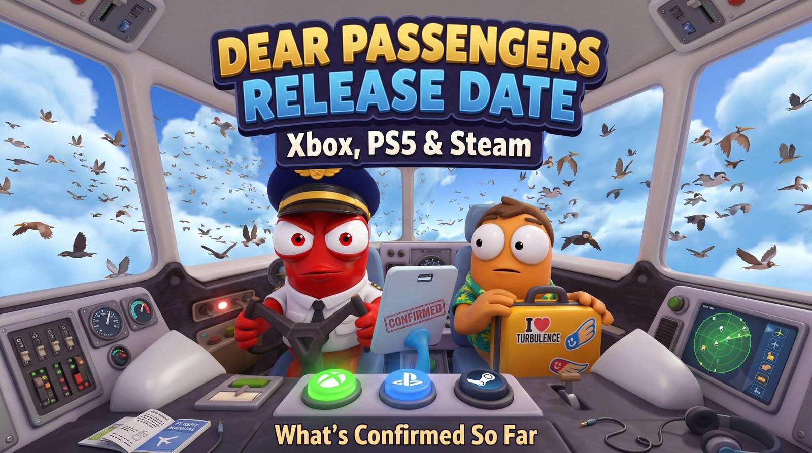 Dear Passengers game featuring cinematic gameplay with Xbox, PS5, and Steam platform information and release date updates