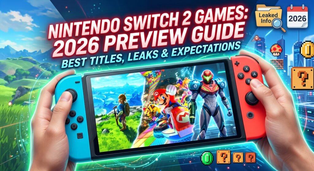 Nintendo Switch 2 games featuring upcoming exclusives, action adventures, RPGs, and release dates for Nintendo's next-generation console
