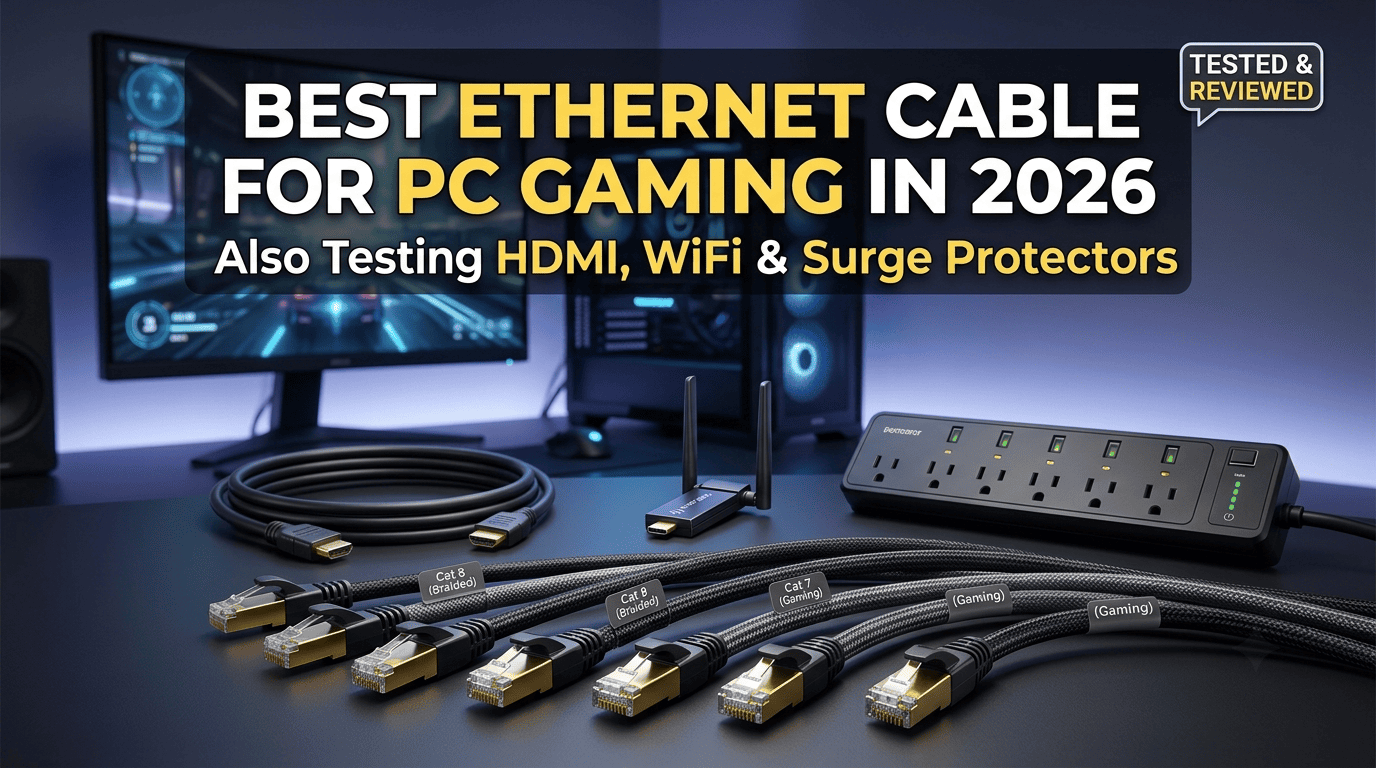 Best Ethernet cables for PC gaming with Cat 6, Cat 6A, and Cat 8 options for low-latency online gaming.