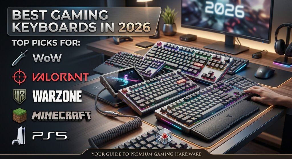 Best gaming keyboards in 2026 for WoW, Valorant, Warzone, Minecraft and PS5 gaming.