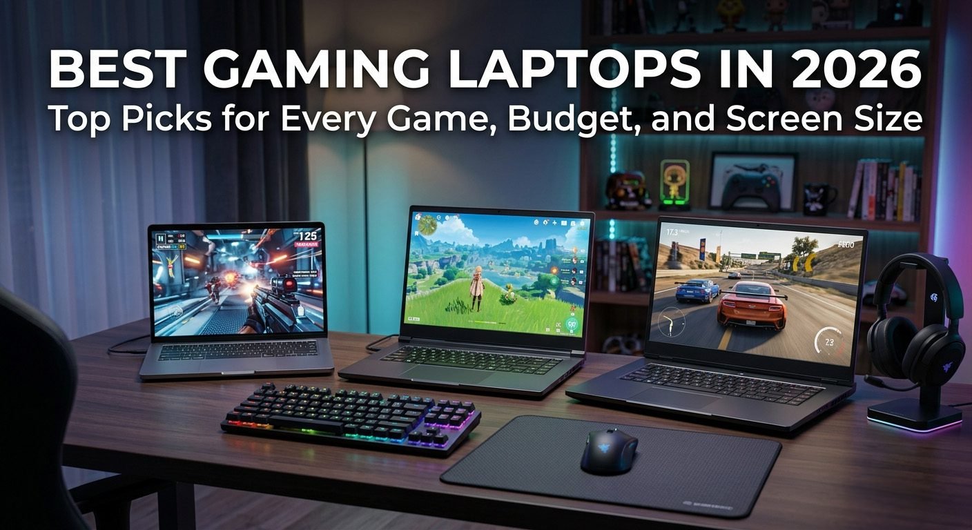 Best gaming laptops in 2026 featuring RTX graphics, high-refresh displays, and powerful CPUs for every budget and screen size.