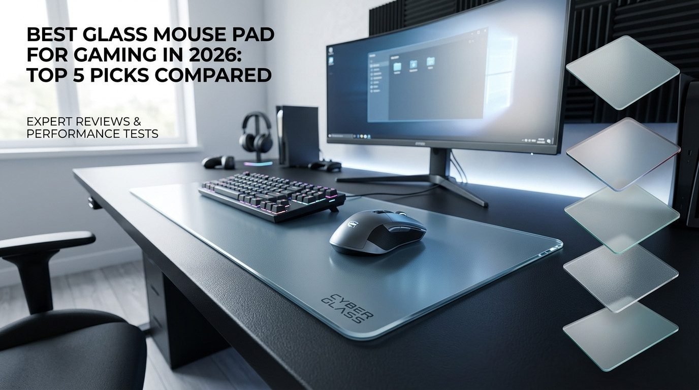 Best glass mouse pad for gaming with a premium tempered glass surface for smooth, fast, and accurate mouse tracking.