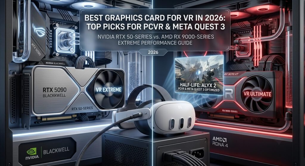 Best graphics cards for VR gaming with powerful NVIDIA and AMD GPUs for Meta Quest 3, SteamVR, and PCVR.
