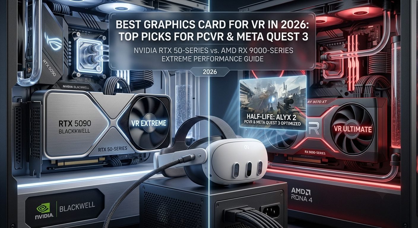 Best graphics cards for VR gaming with powerful NVIDIA and AMD GPUs for Meta Quest 3, SteamVR, and PCVR.