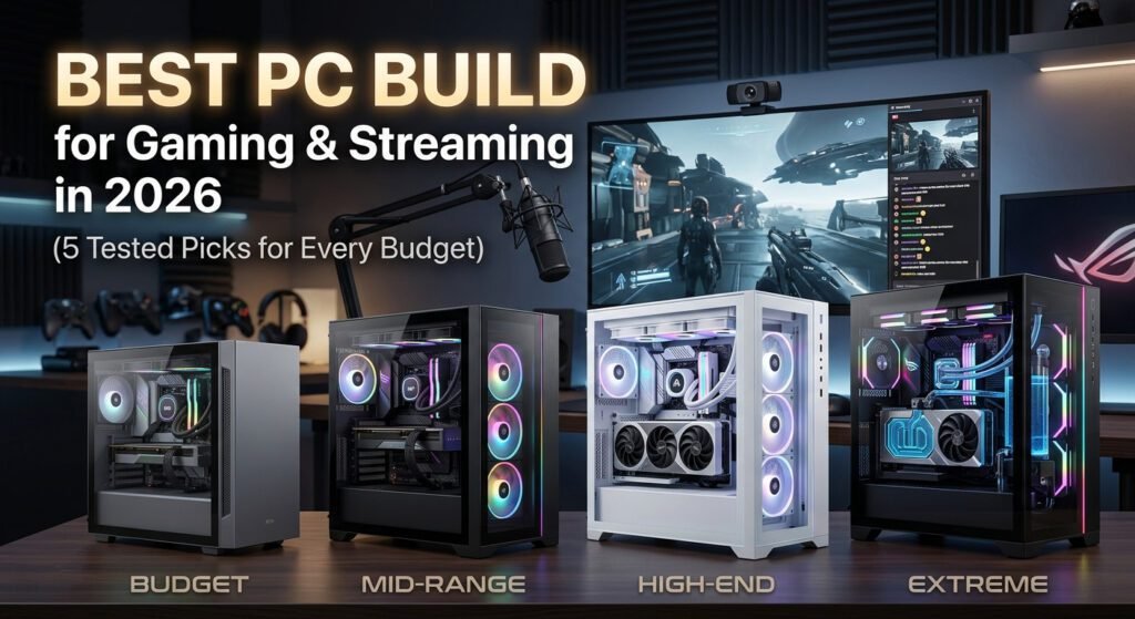 Best gaming and streaming PC builds with modern CPUs, GPUs, RGB components, and high-performance hardware for every budget