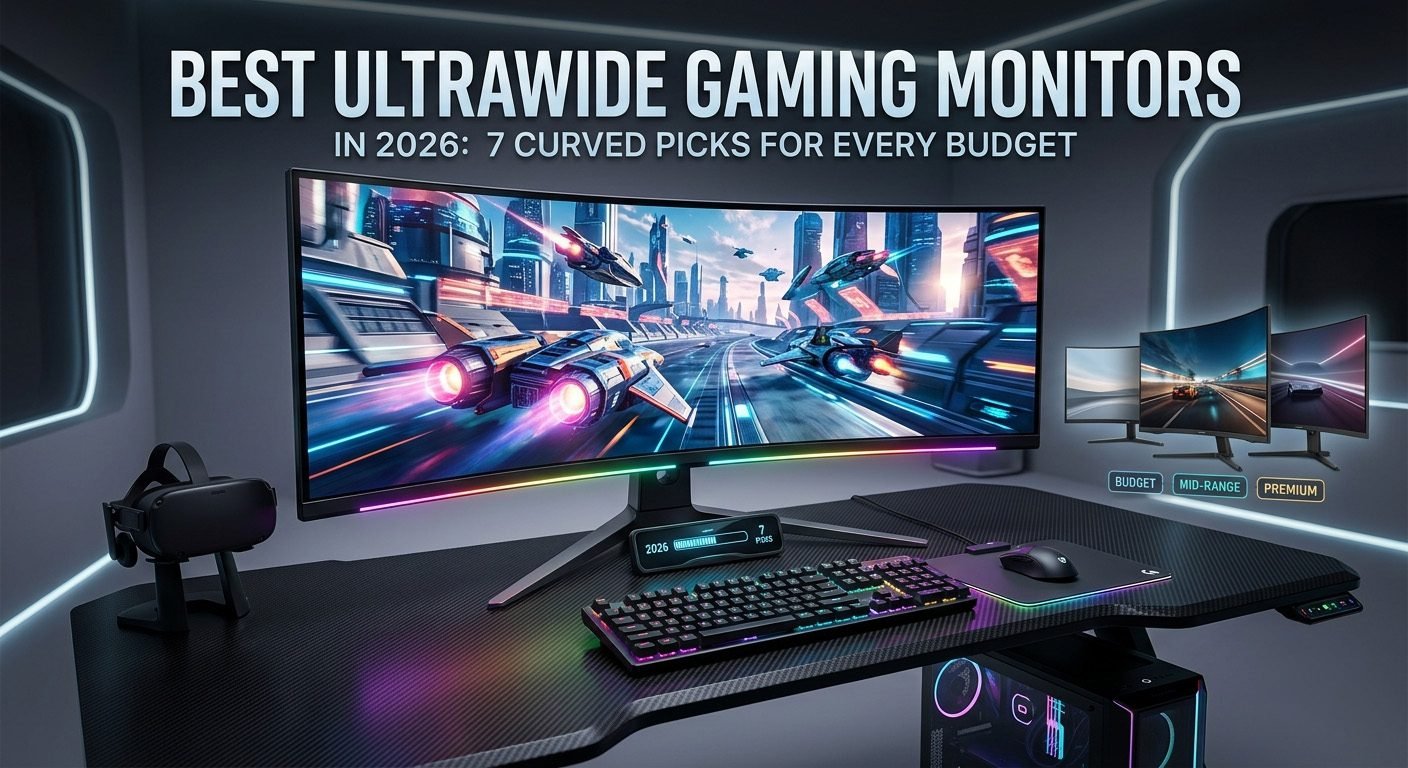 Best ultrawide gaming monitors with curved OLED displays, 34-inch and 49-inch screens, and high refresh rates for immersive gaming.