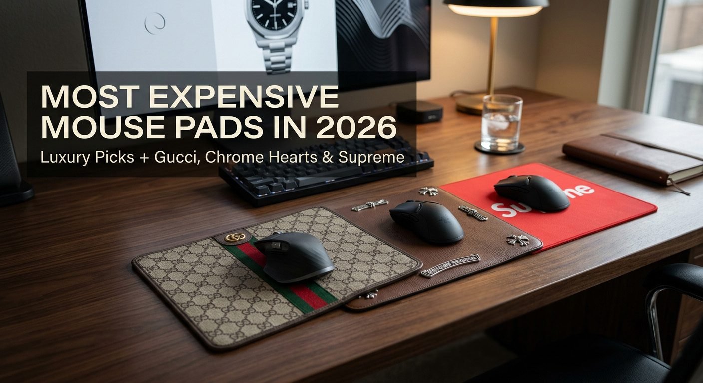 Most expensive mouse pads in 2026 featuring luxury gaming surfaces, premium desk mats, and designer-inspired mouse pads.