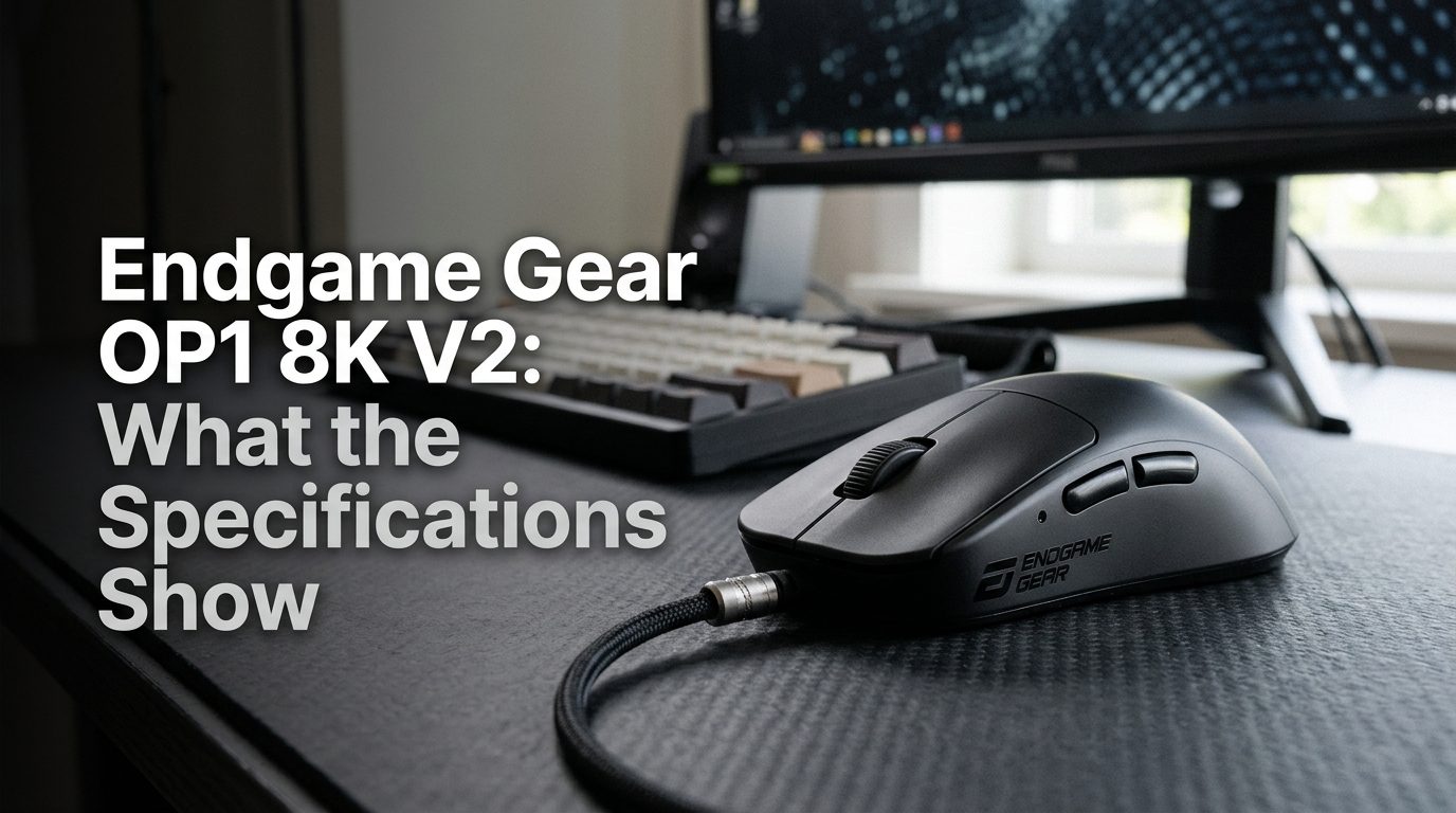 Endgame Gear OP1 8K V2 gaming mouse specifications, featuring its design, performance features, and technical details.