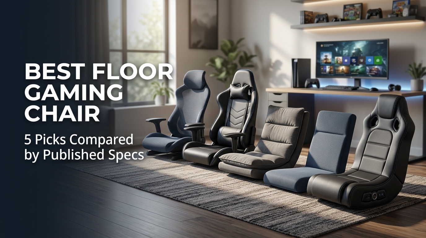 Best floor gaming chairs compared by published specifications, including comfort features, dimensions, and reclining options.